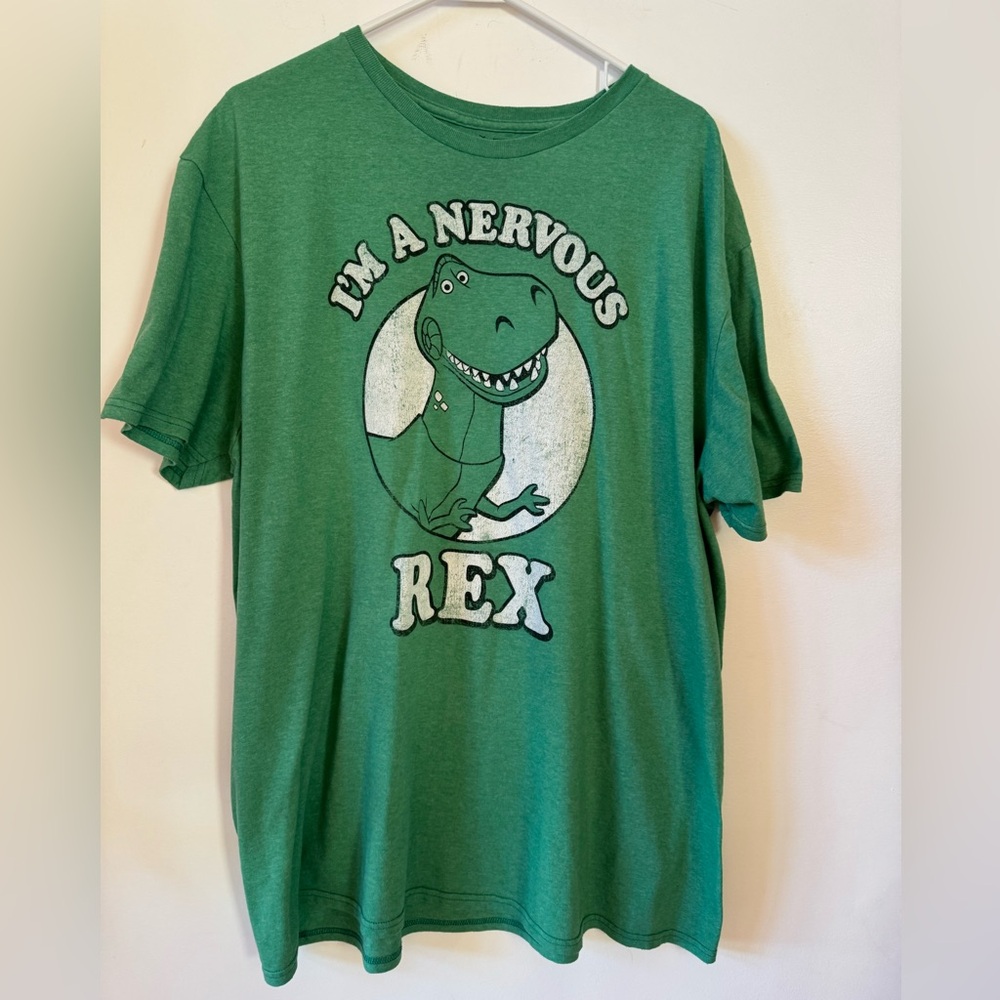 Disney Pixar Toy Story Shirt 2XL Nervous Rex Dinosaur Tee Shirt Short Sleeve